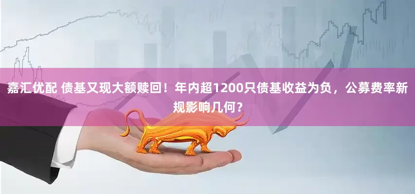 嘉汇优配 债基又现大额赎回！年内超1200只债基收益为负，公募费率新规影响几何？